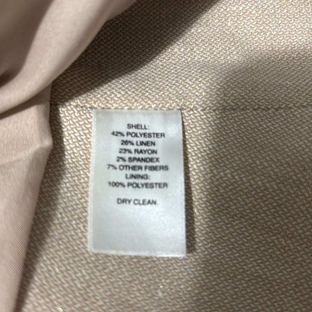 White House Black Market Linen Blend Khaki Jacket Size 6 - Picture 7 of 7